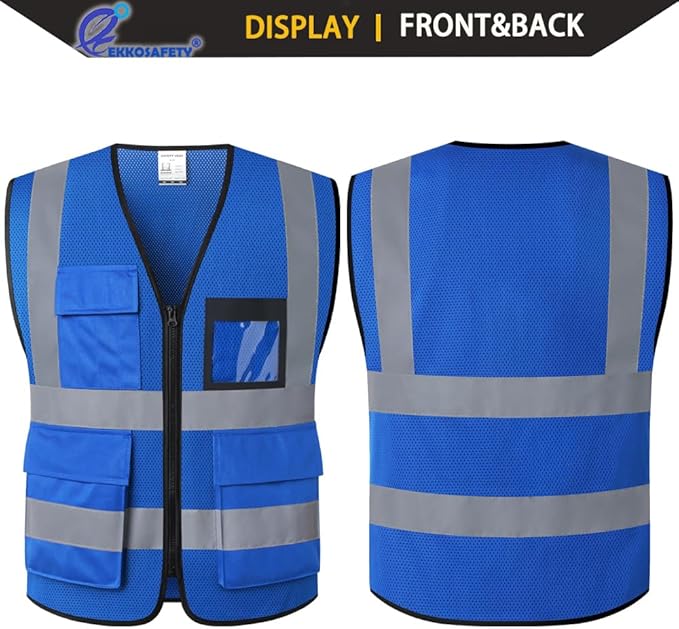 Hi Vis Reflective Safety Vest for Men Women Mesh High Visibility Vest - Image 4