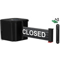 WM412 Retractable Belt Wall Mounted Smooth Black Crowd Control Barrier and by Visiontron