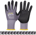 LOCCEF Work Gloves MicroFoam Nitrile Coated-6 Pairs,Endurance Seamless Knit Nylon,Dots on palm,Tacky Dot Grip Gloves by LOCCEF