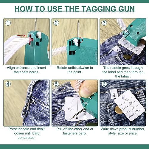 Chumia 3576 Pcs Chumia Stitch Gun for Clothes, Tagging Gun, Black, White - Image 3