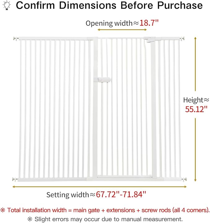 Lumizone Extra Tall Cat Gate 55.12" High Pressure Mounted Extra Wide 2025 New - Image 2