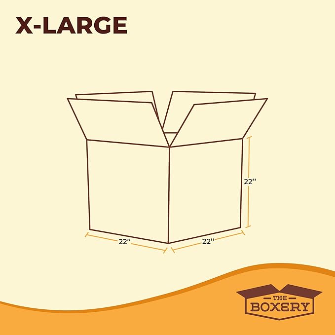 The Boxery Moving Boxes 10-Pack X-Large | 22x22x22 inch Brown/Kraft Corrugated - Image 3