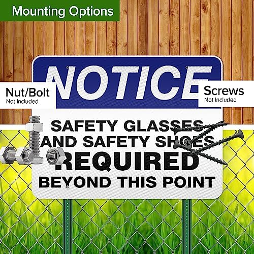 Safety Glasses and Safety Shoes Required Beyond This Point Sign, 36x48 - Image 5