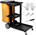 VEVOR Cleaning Cart, 3-Shelf Commercial Janitorial Cart, 200 lbs Capacity by VEVOR