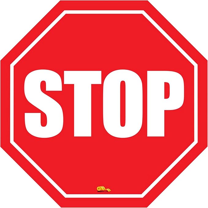 Mighty Line Stop Floor Sign Sticker by MightyLine