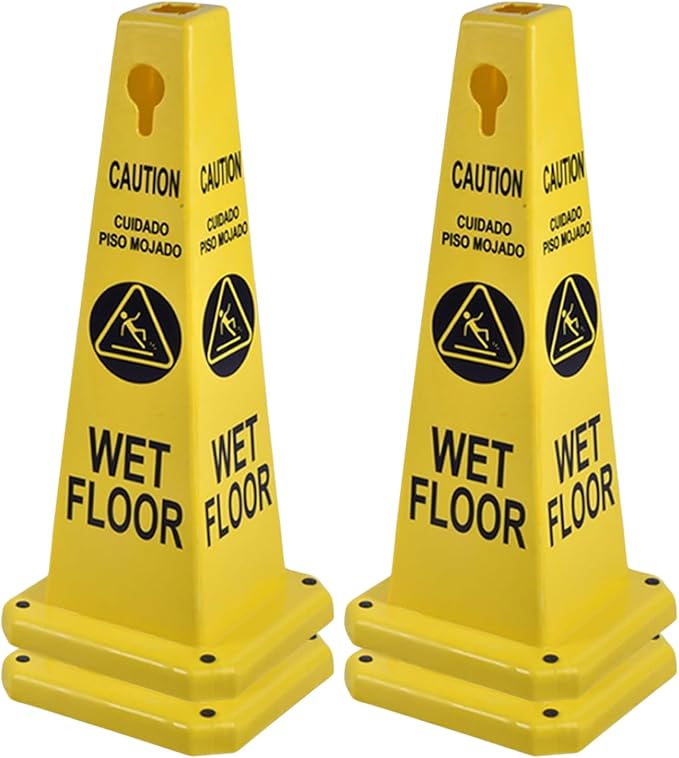 26.5" Caution Cones, 4-Sided Visible Safety Signs by OranclUS
