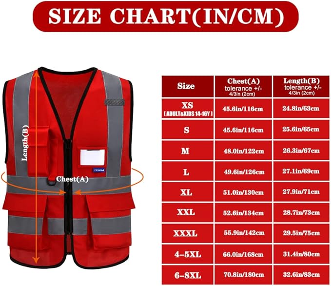 A-SAFETY Red High Visibility Vest - Image 2
