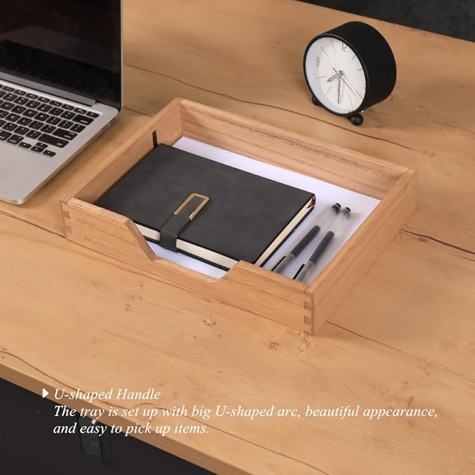 Wood Letter-Size Tray for Office Desktop Organizer - Image 7