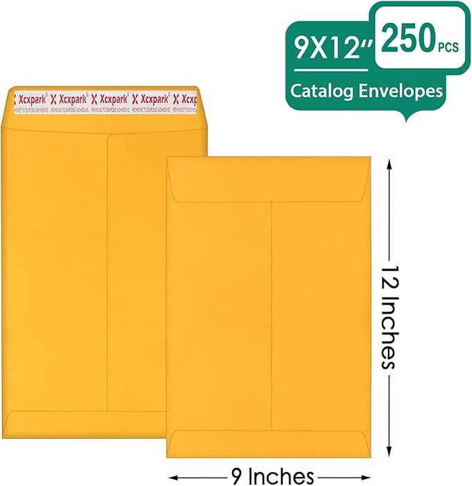 250 PCS 9x12 inches Security Catalog Envelopes Printable Self Seal Envelopes - Image 2
