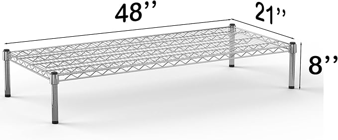 21''W x 48''L x 8''H Chrome Plated Wire Dunnage Rack | Off The Floor Storage - Image 3