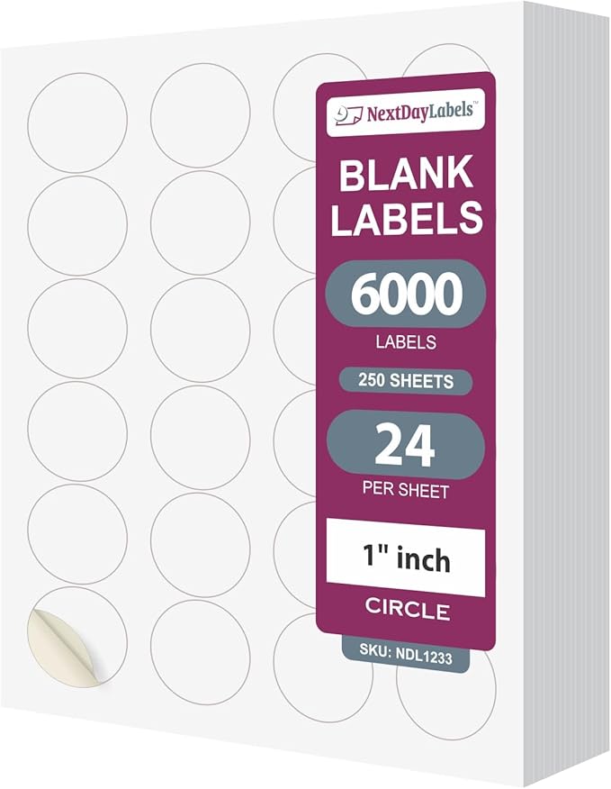 NextDayLabels - 1.66 Inch Round Stickers by NextDayLabels