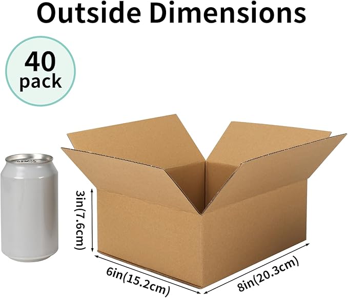 CRUGLA 40 Packs 8x6x3 Shipping Boxes - Image 2