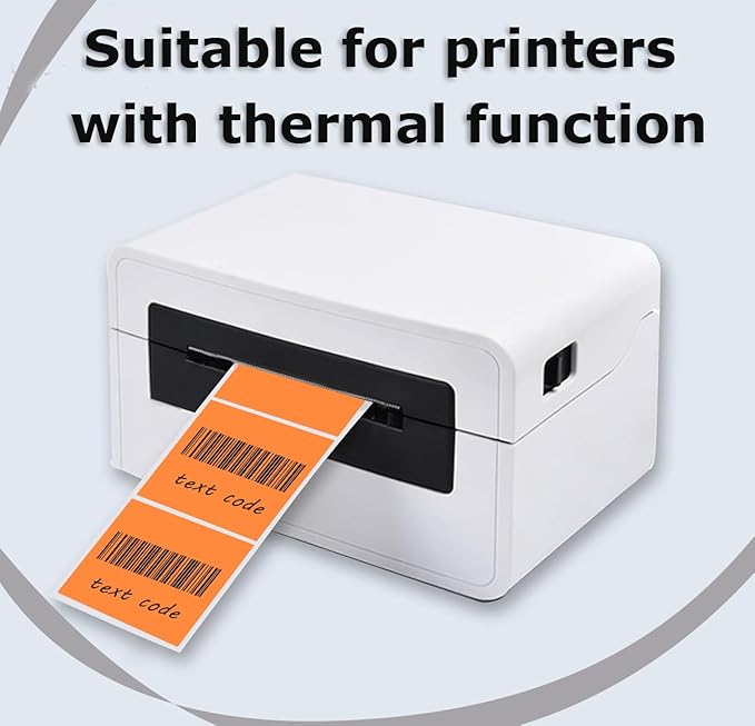 3" x 2" Thermal Labels Stickers Orange, Thermal Printer Shipping Stickers - Image 3