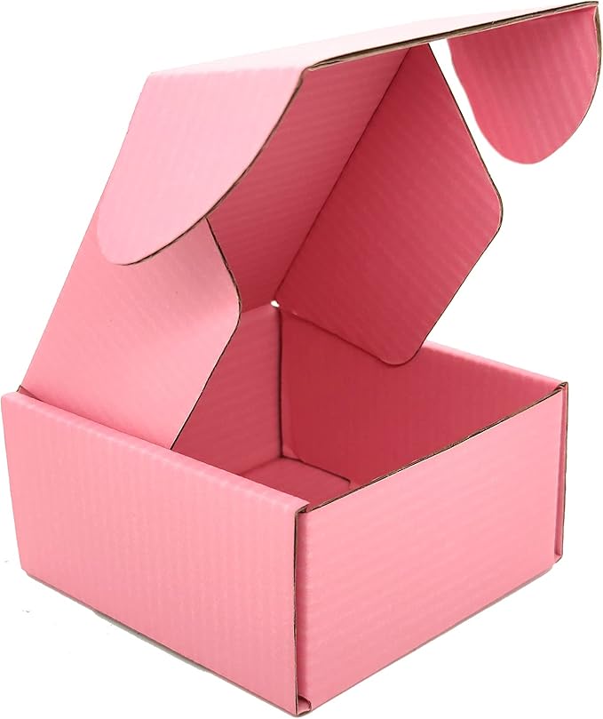 Small Pink Shipping Boxes for Small Business Pack of 25-4x4x2 inches Cardboard - Image 3