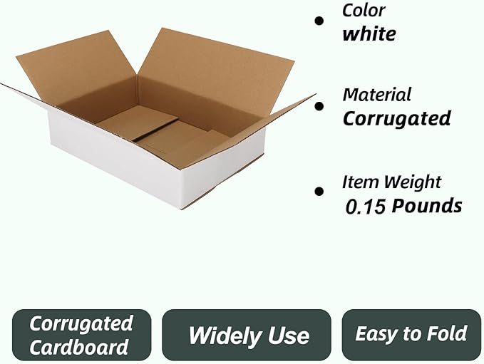 CRUGLA 9x6.5x2 White Shipping Boxes Set of 40 - Image 5