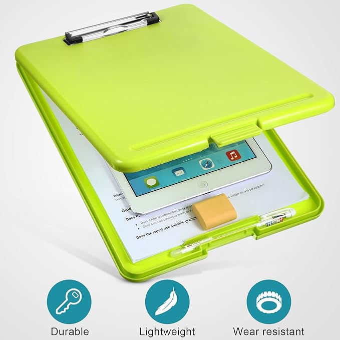 4 Pieces Clipboard with Storage Plastic Storage Clipboard Nursing Foldable Clip - Image 4