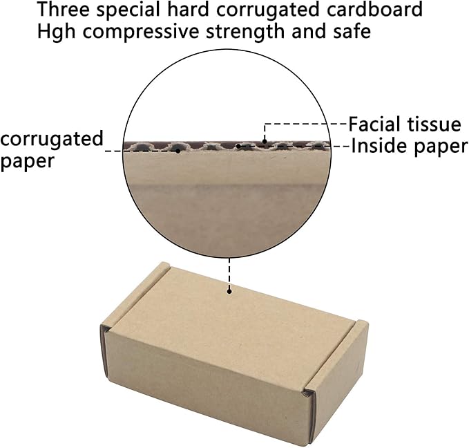 Ellbest 50 Pack Kraft Paper Boxes, Foldable Rectangular Paper Box Packing Box - Image 6
