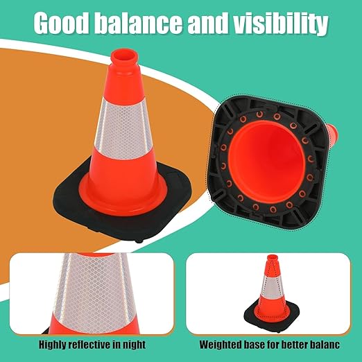 BESEA 4 Pack 12 Inch Red Traffic Cones - Image 3