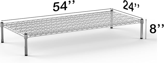 24''W x 54''L x 8''H Chrome Plated Wire Dunnage Rack | Off The Floor Storage - Image 3