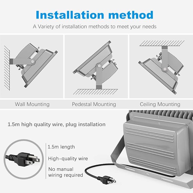 200W LED Flood Lights Outdoor, 20000LM Super Bright Security Light Fixture - Image 4