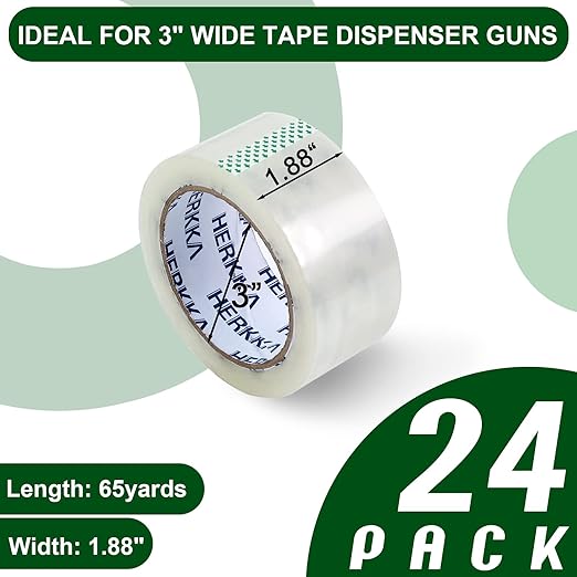 HERKKA Clear Packing Tape, 24 Rolls Heavy Duty Packaging Tape - Image 3