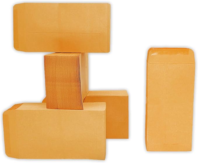 500 PCS #5 Coin Envelopes, 3.125 x 5.5 inches Brown Kraft Envelopes Classic - Image 9