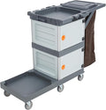 Janitorial Cart with 2 Cabinet, Commercial Cleaning Cart On Wheels with Cover by Unknown