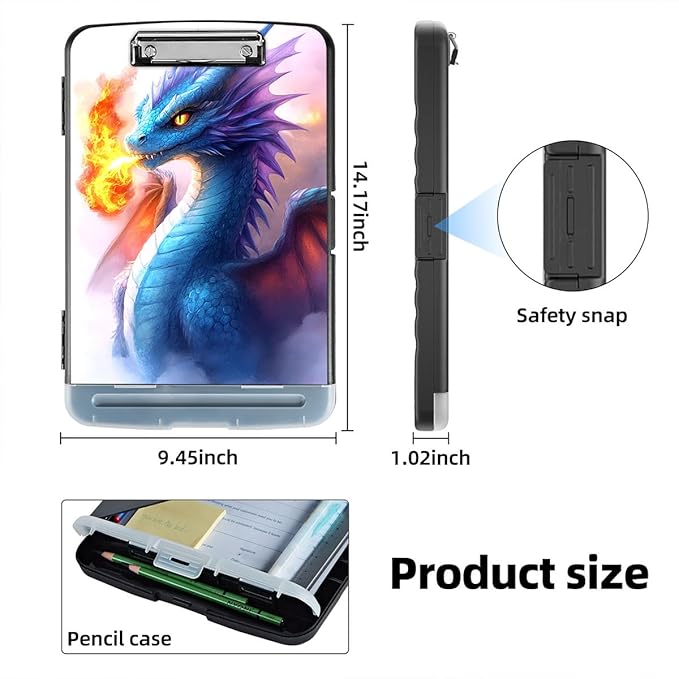 Clipboard with Storage Box & Pen Holder, Heavy Duty Clip Boards 8.5x11 - Image 2