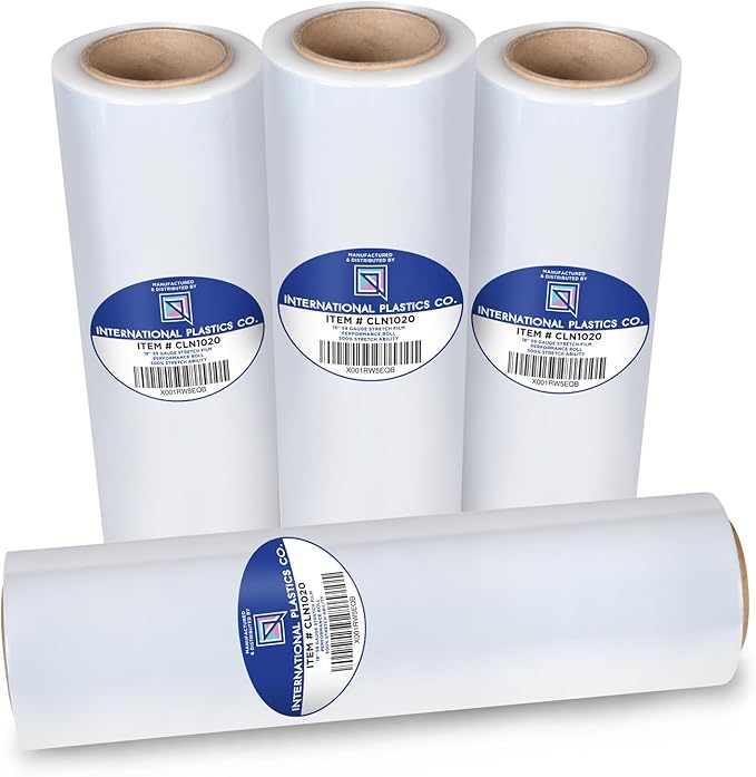International Plastics Co. 4 Pack of 18" Plastic Stretch Film Wrap 1200 feet by InternationalPlasticsCo