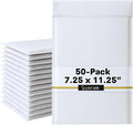 50-Pack 7.25x11.25" White Poly Bubble Mailers, Padded Shipping #1 Envelopes by Unknown
