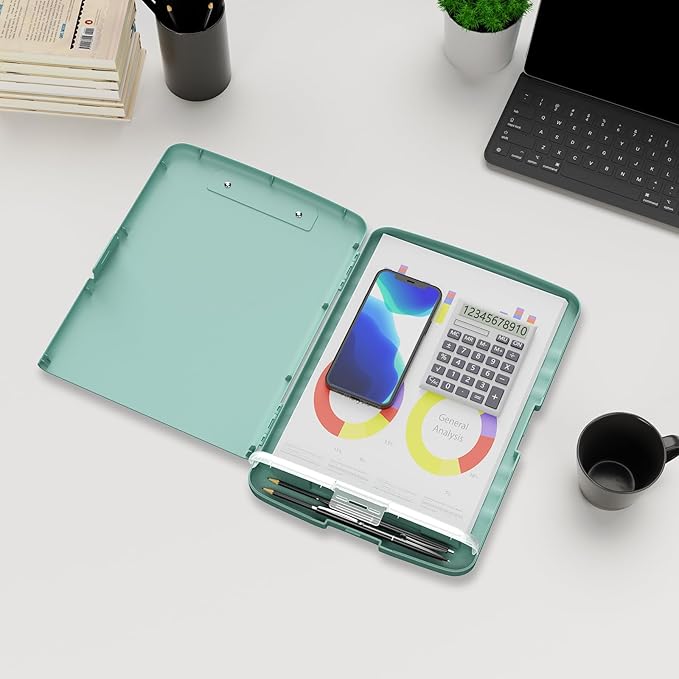 Plastic Clipboard with Storage, 8.5 x 11 Storage Organization Box Side-Opening - Image 6