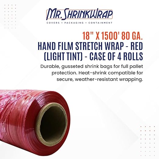 18" x 1500' 80 ga. Hand Film Stretch Wrap - Image 2