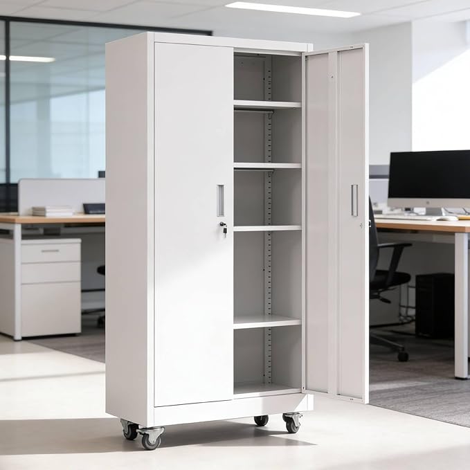 VINGLI Rolling Metal Storage Cabinet by VINGLI