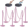 kaiyomi 6Pcs Stanchions with Pink Velvet Ropes Set, 5 Feet Velvet Ropes and by KaiyomiCrowdControlSeries