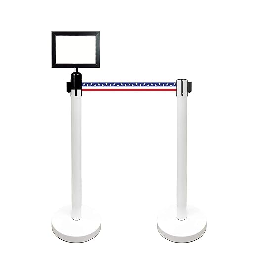 VIP Crowd Control Retractable Belt Stanchion Queue Safety Barrier Set - Image 4