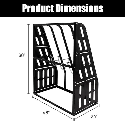 1500LBS Vertical Bar Rack Standing Storage Rack, 4 Bays Lumber Storage - Image 2