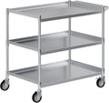 3 Shelf Stainless Steel Tubular Utility Cart | 21 in. Wide X 33 in. Long X 33 by AmGood