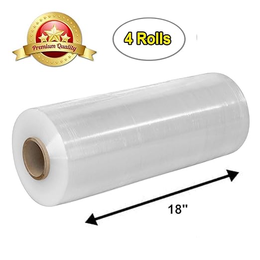 APQ 4 rolls of Cast Hand Stretch Film 18" x 2000'. Hand Stretch Wrap, 60 Gauge - Image 2