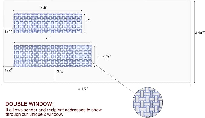 100 Pack #10 Double Window Security Self-Seal Envelopes - Image 3