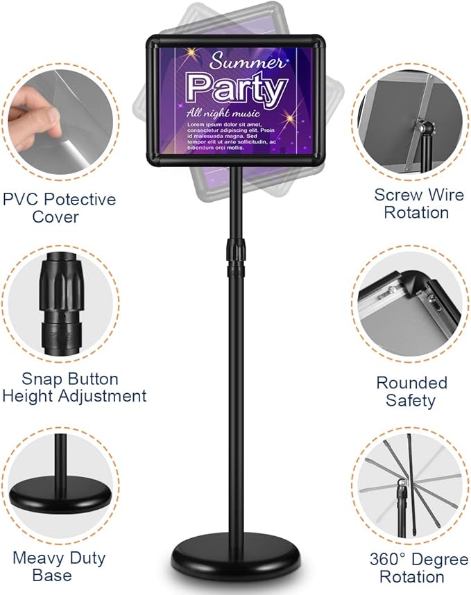 JACNITAD 2 Pack Adjustable Sign Holder Stand - Image 6