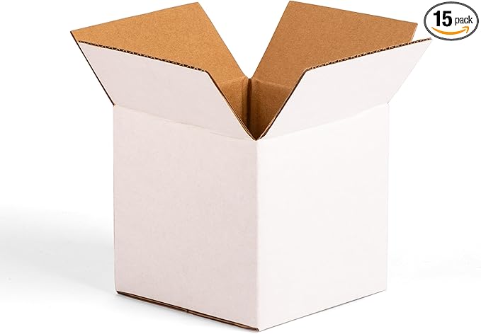 White 5x5x5 inches Shipping Boxes, Corrugated Cardboard 5x5 Box by Jiazalpak