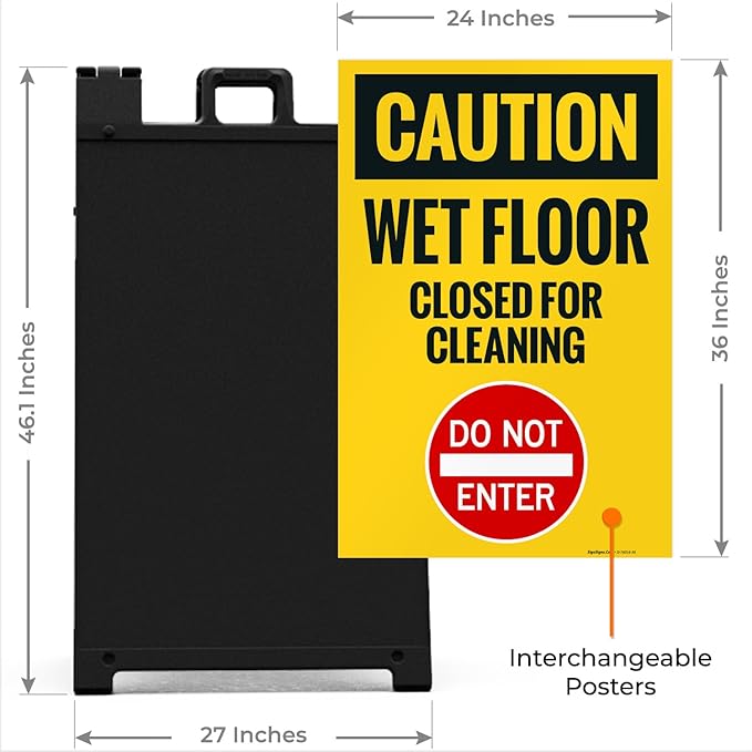 Caution Wet Floor Closed for Cleaning Do Not Enter Sidewalk Sign Kit, 24x36 - Image 3