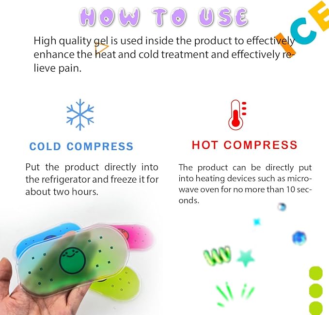 Kids Ice Pack, Hot or Cold Pack Gel Cooling Pad, Reusable - Image 5
