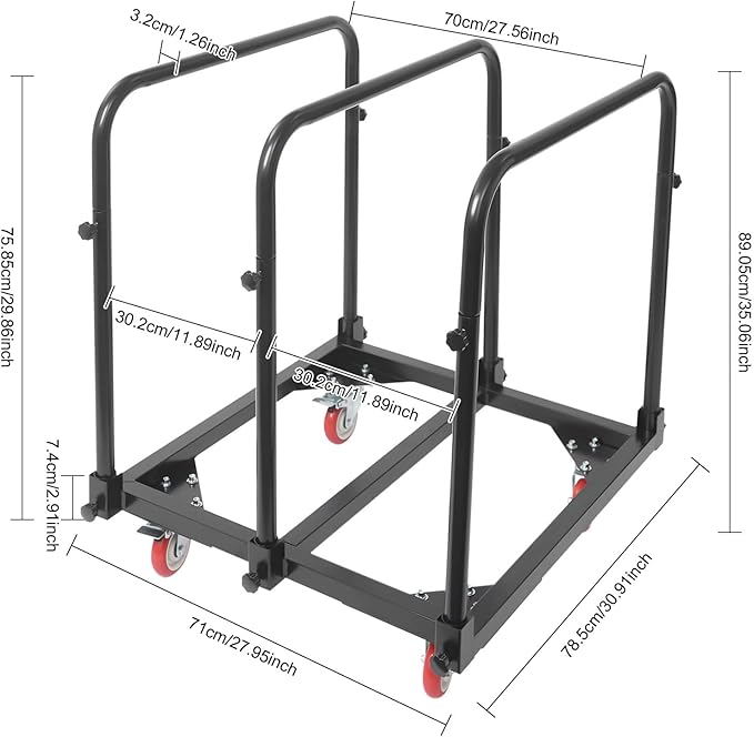 Undercat Steel Panel Truck, Heavy Duty Lumber Drywall Dolly, 1400lbs Platform - Image 4