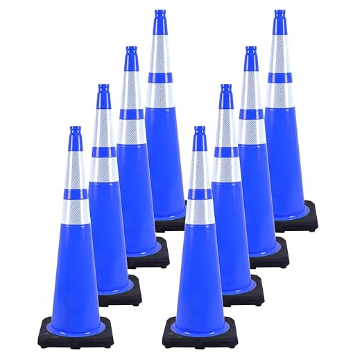 8 Pack 36 Inch Blue Traffic Cones by OranclUS