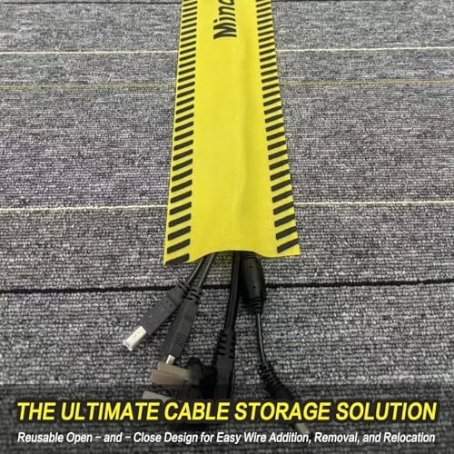 Floor Cable Covers,16.4 Feet Cord Cover Wire Protector Cable Cover Wire Storage Cover Used to Protect The Cable and Prevent Tripping Over The Cords (Yellow) - Image 6