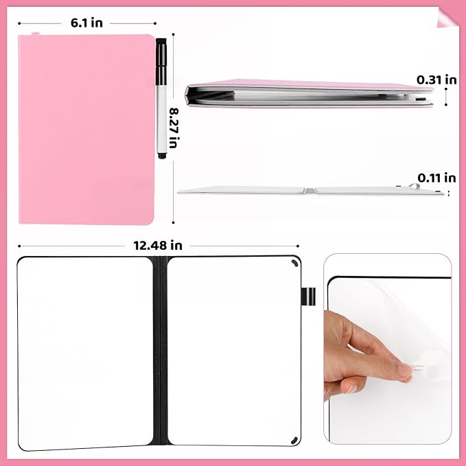 A5 Portable White Board Dry Erase, 8.4 x 6 inch Double Sided Folding Whiteboards - Image 2