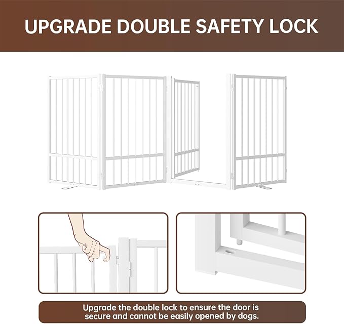 4 Panels Full Metal Freestanding Dog Gates - Image 6