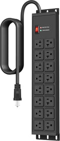JUNNUJ Heavy Duty 20 Amp Power Strip 4800J, 16 Outlets 12 Gauge Garage by JUNNUJHome