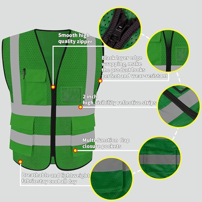 HYCOPROT High Visibility Mesh Safety Reflective Vest - Image 3